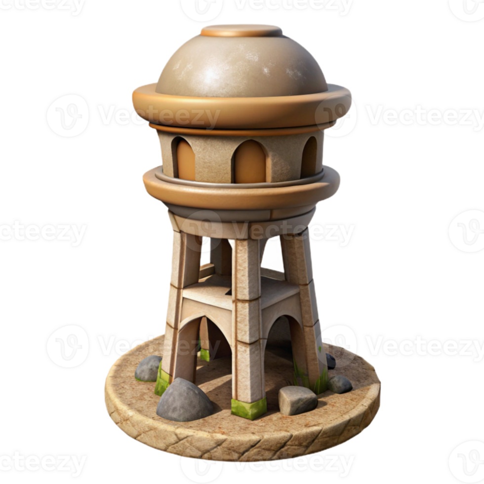 vibrant artistic Isolated Terraform Tower with Detailed Surface Texture high resolution png