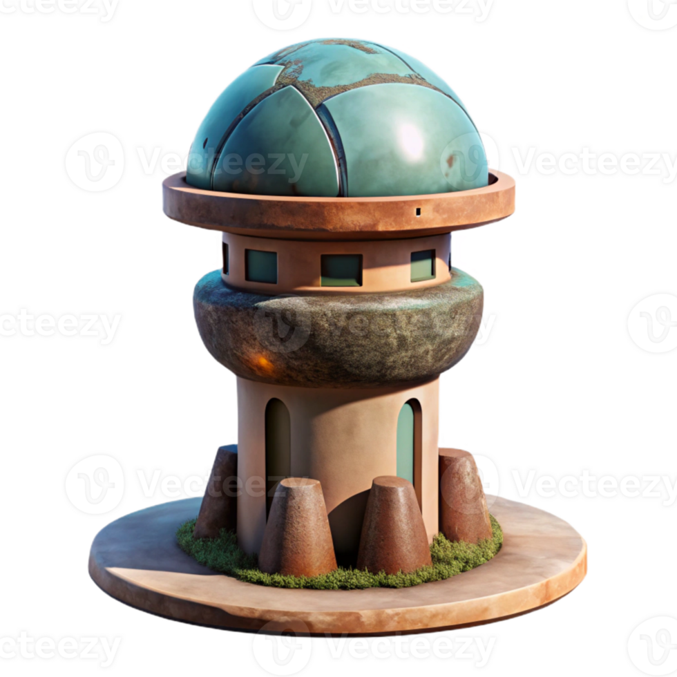 beautiful traditional Isolated Terraform Tower with Detailed Surface Texture png