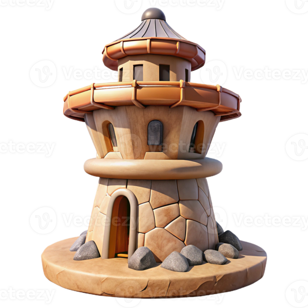 serene minimalist Isolated Terraform Tower with Detailed Surface Texture exclusive png