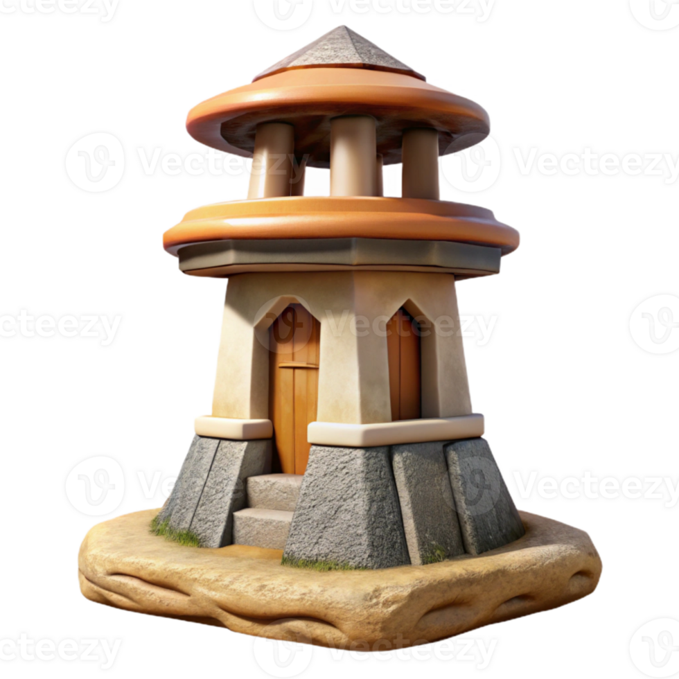magnificent modern Isolated Terraform Tower with Detailed Surface Texture detailed png