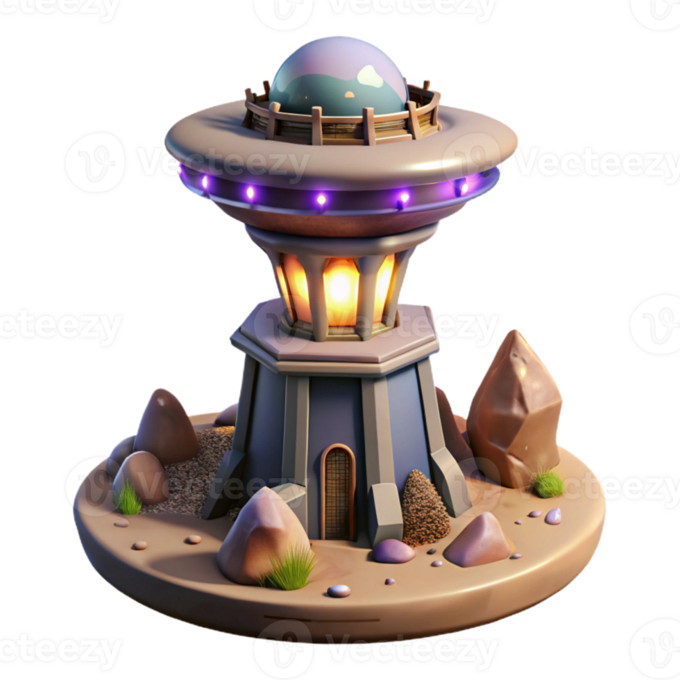 wonderful rustic Isolated Terraform Tower with Detailed Surface Texture high resolution png