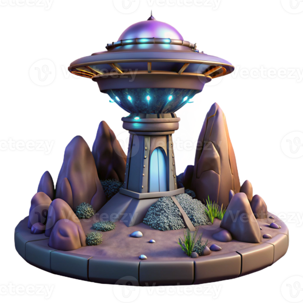 impressive artistic Isolated Terraform Tower with Detailed Surface Texture authentic png