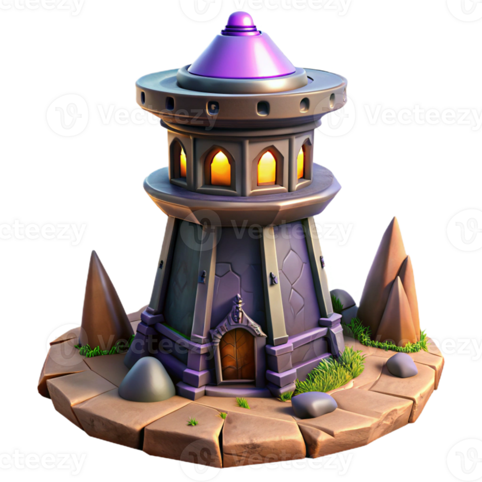 impressive artistic Isolated Terraform Tower with Detailed Surface Texture professional png