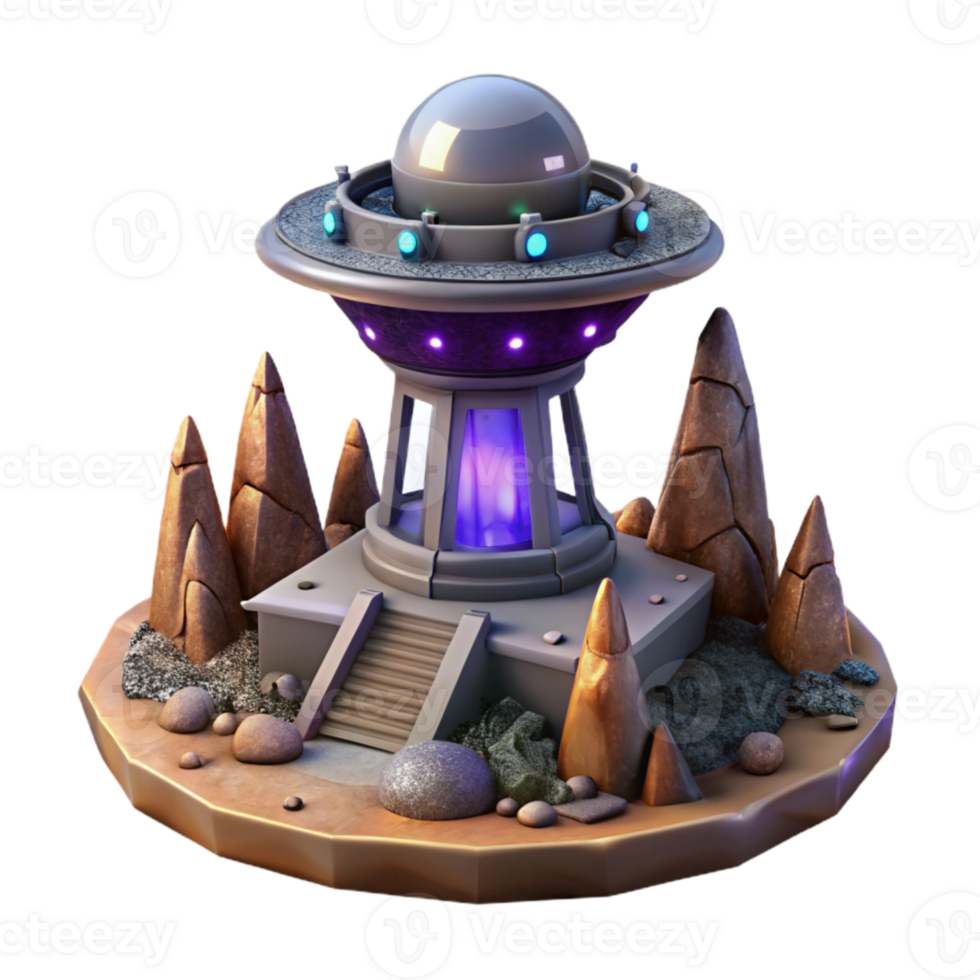 stunning traditional Isolated Terraform Tower with Detailed Surface Texture png