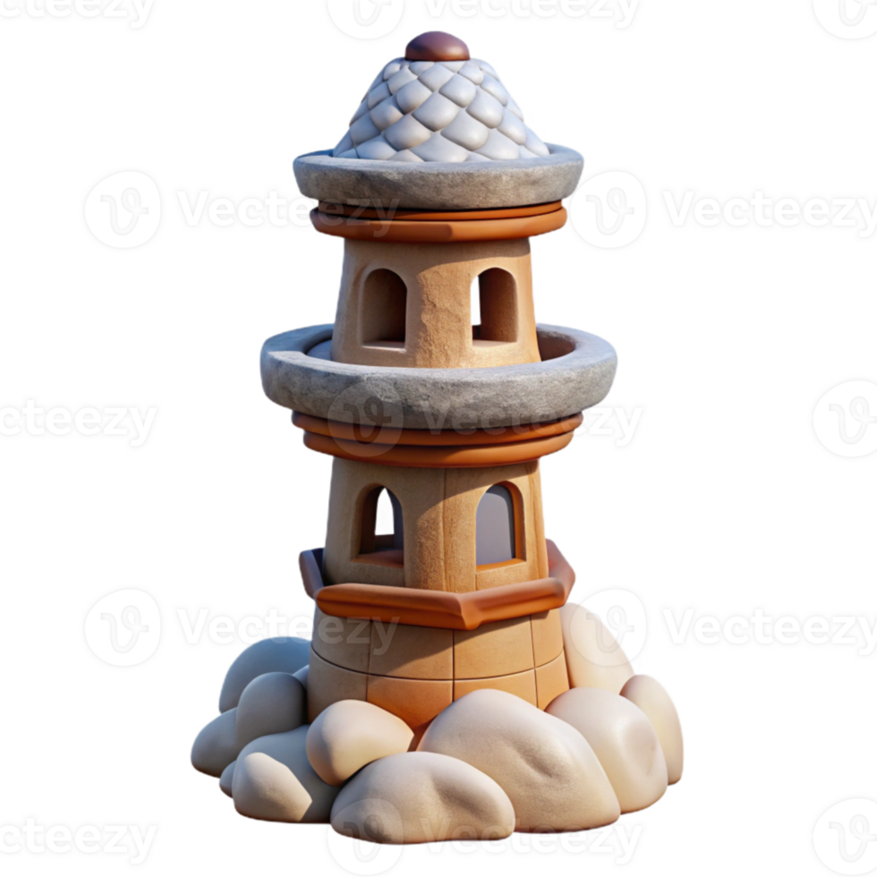 dramatic vintage Isolated Terraform Tower with Detailed Surface Texture png