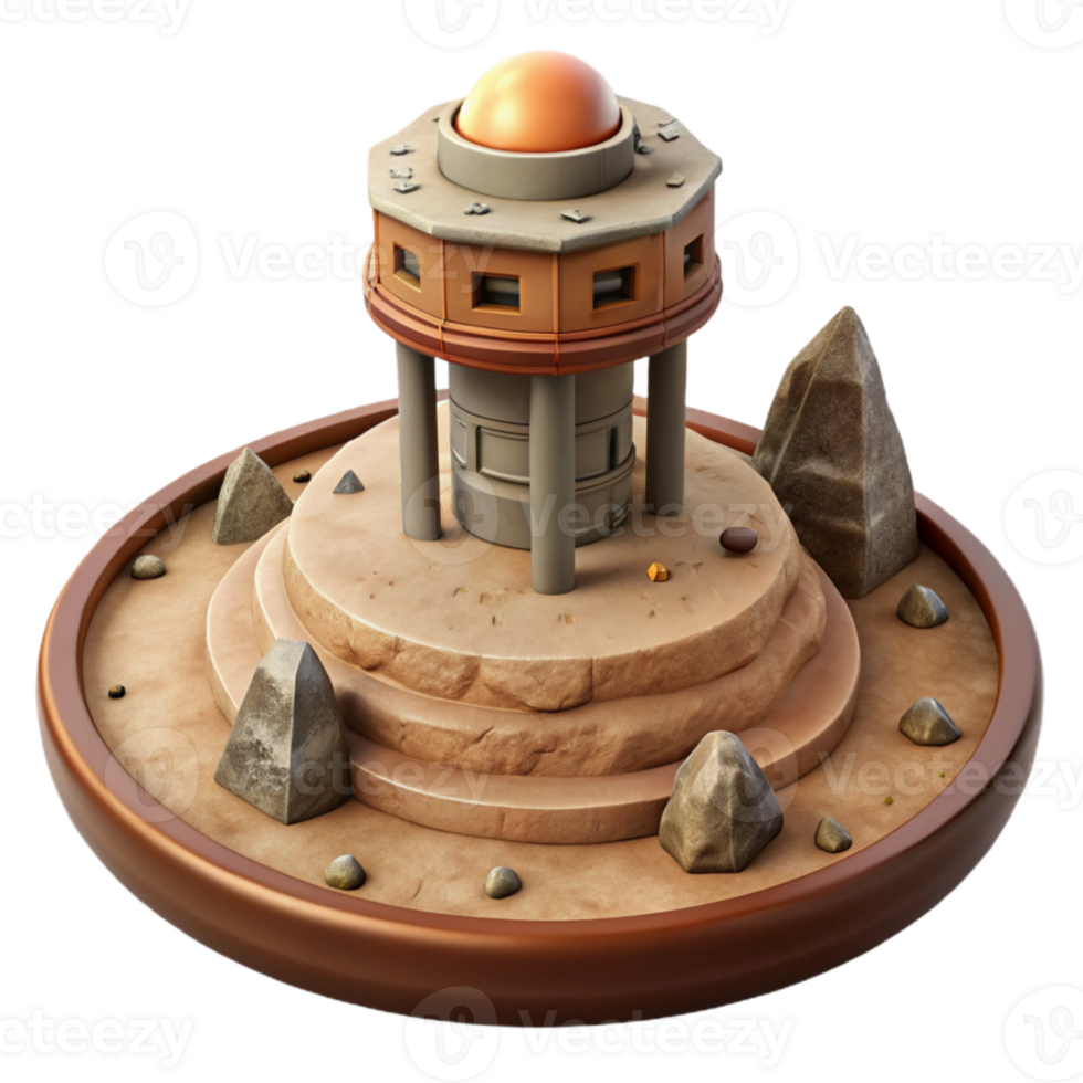 vibrant modern Isolated Terraform Tower with Detailed Surface Texture high quality png