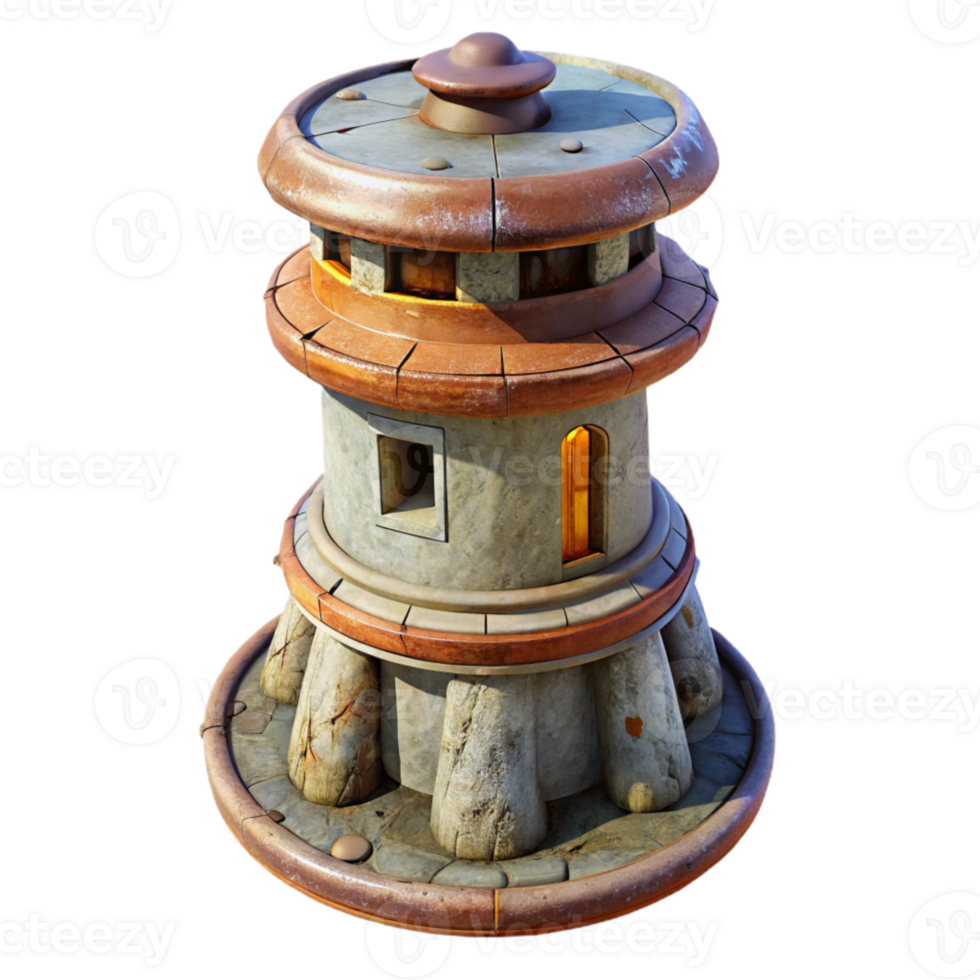 magnificent rustic Isolated Terraform Tower with Detailed Surface Texture exclusive png