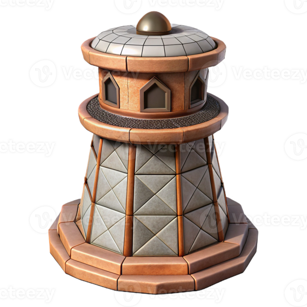 dramatic classic Isolated Terraform Tower with Detailed Surface Texture professional png