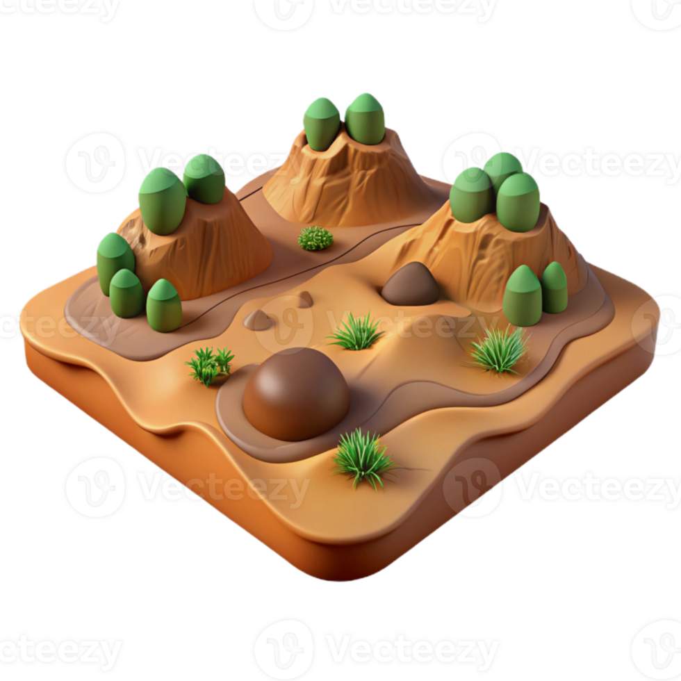 serene contemporary Isolated Terra Verde Terrain with Detailed Texture exclusive png