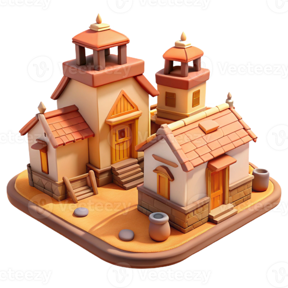 extraordinary abstract Isolated Vespera Town Warm Colors Transparent Background png