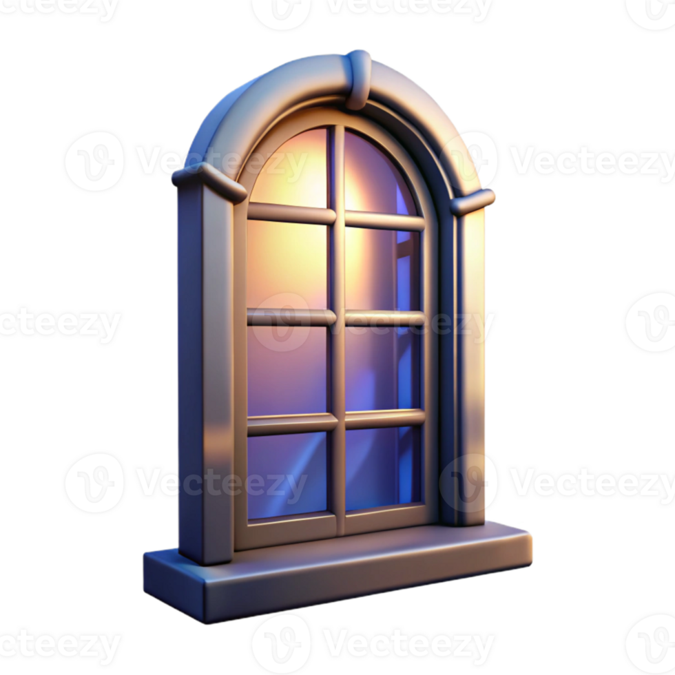 impressive artistic Isolated Window with Light Reflection Transparent Background authentic png