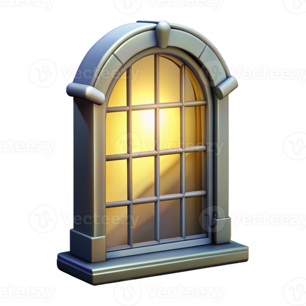 beautiful modern Isolated Window with Light Reflection Transparent Background high resolution png