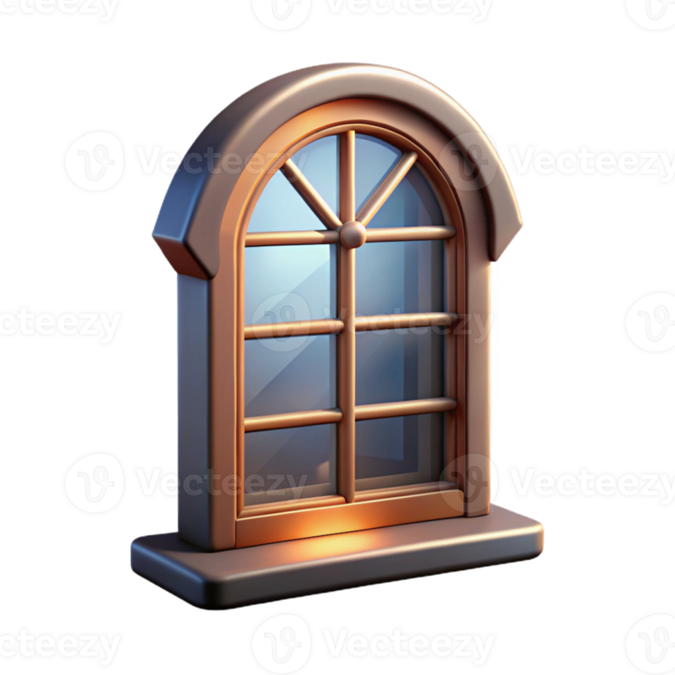 stunning classic Isolated Window with Light Reflection Transparent Background detailed png