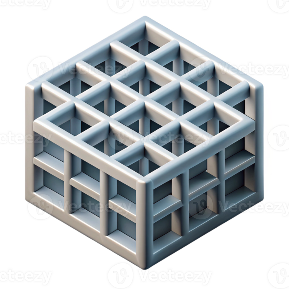 wonderful abstract Isometric Grid Pattern Depth Illusion Transparent Background png