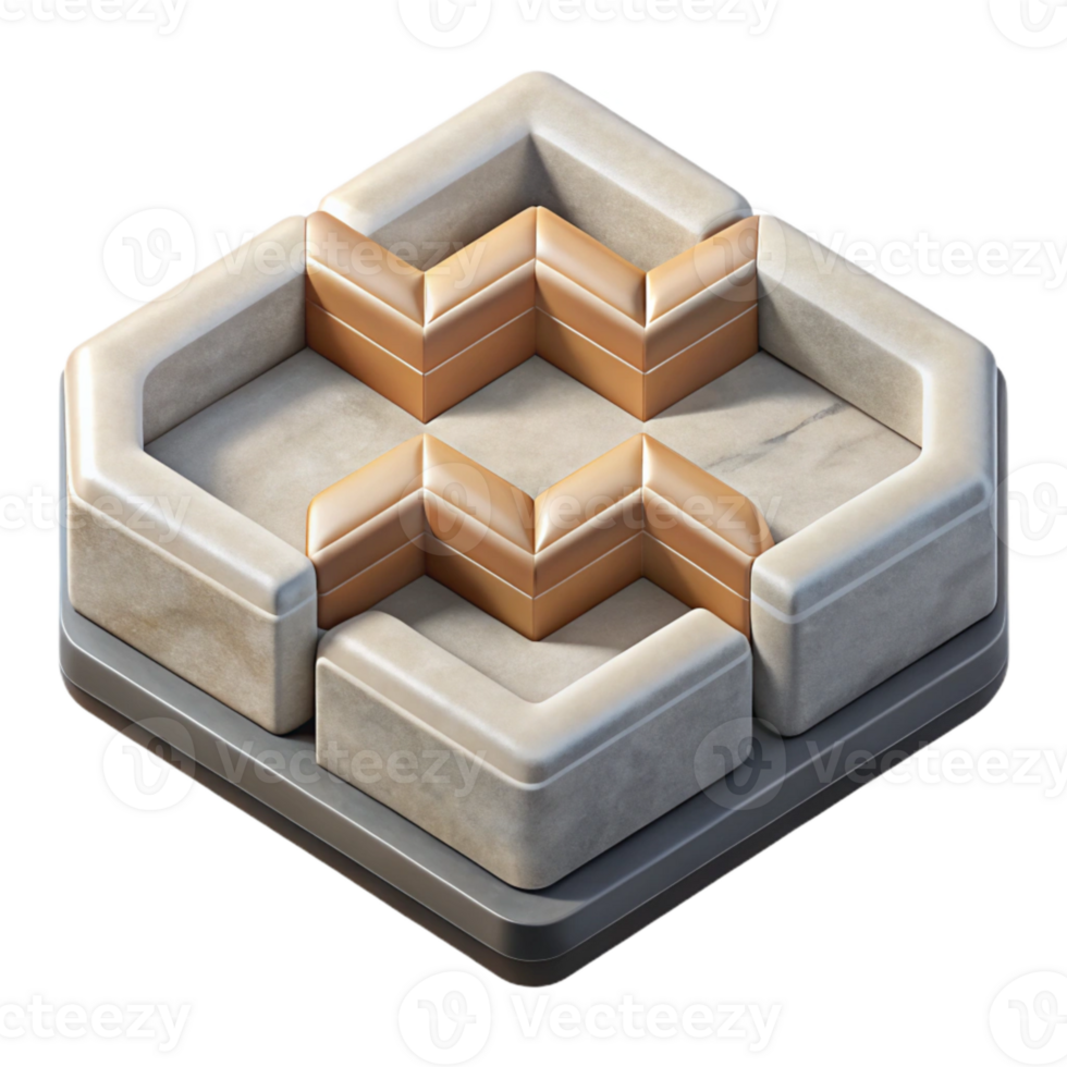 dramatic abstract Isometric Flux Formation Shifting Pattern Cutout high quality png