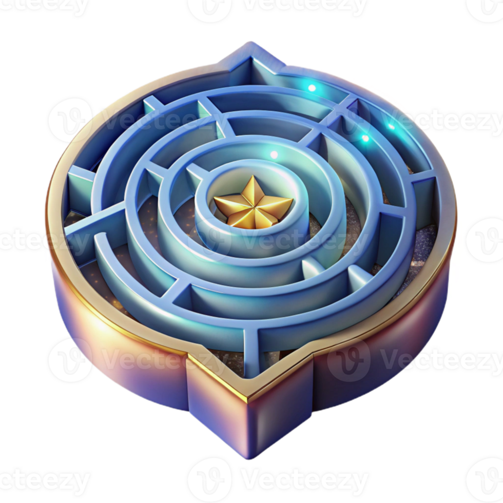 elegant creative Isometric Luminari Labyrinth Cutout Starry Backdrop png
