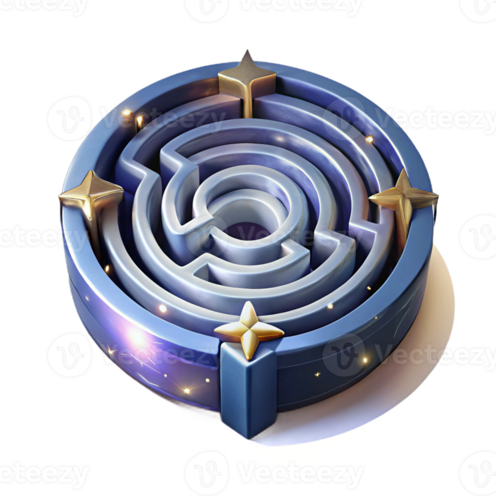 impressive vintage Isometric Luminari Labyrinth Cutout Starry Backdrop detailed png