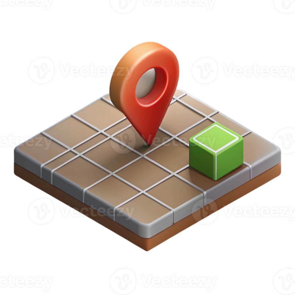 beautiful artistic Isometric Projection Map with Gridlines Isolated Element original png