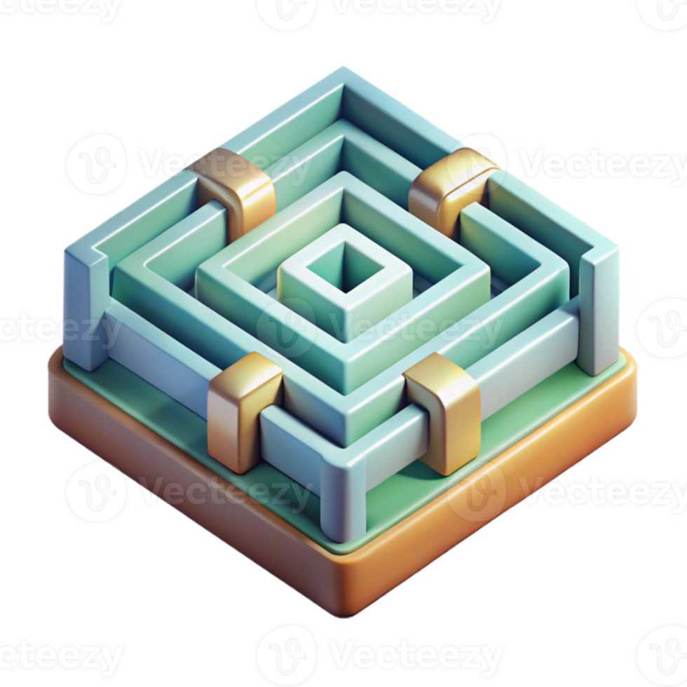 elegant creative Isometric Luminari Maze Isolated on Transparent Background original png