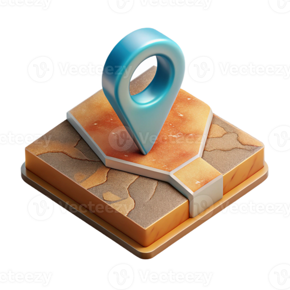 vibrant classic Isometric Spectral Cartography Map Icon Isolated exclusive png
