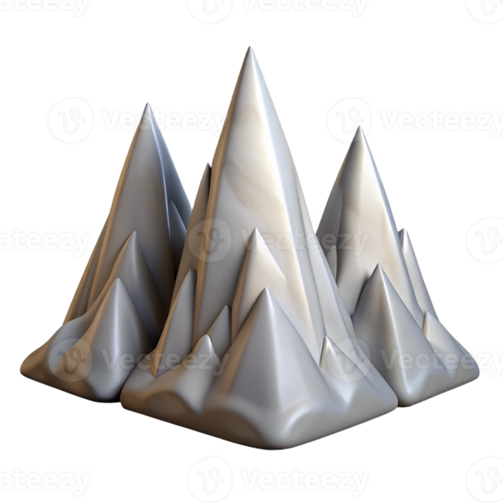 impressive traditional Jagged Aeropex Ascenders Peaks Isolated on White genuine png
