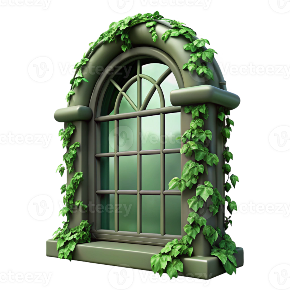 extraordinary traditional Ivy Covered Window Frame Transparent Background Dark Green genuine png