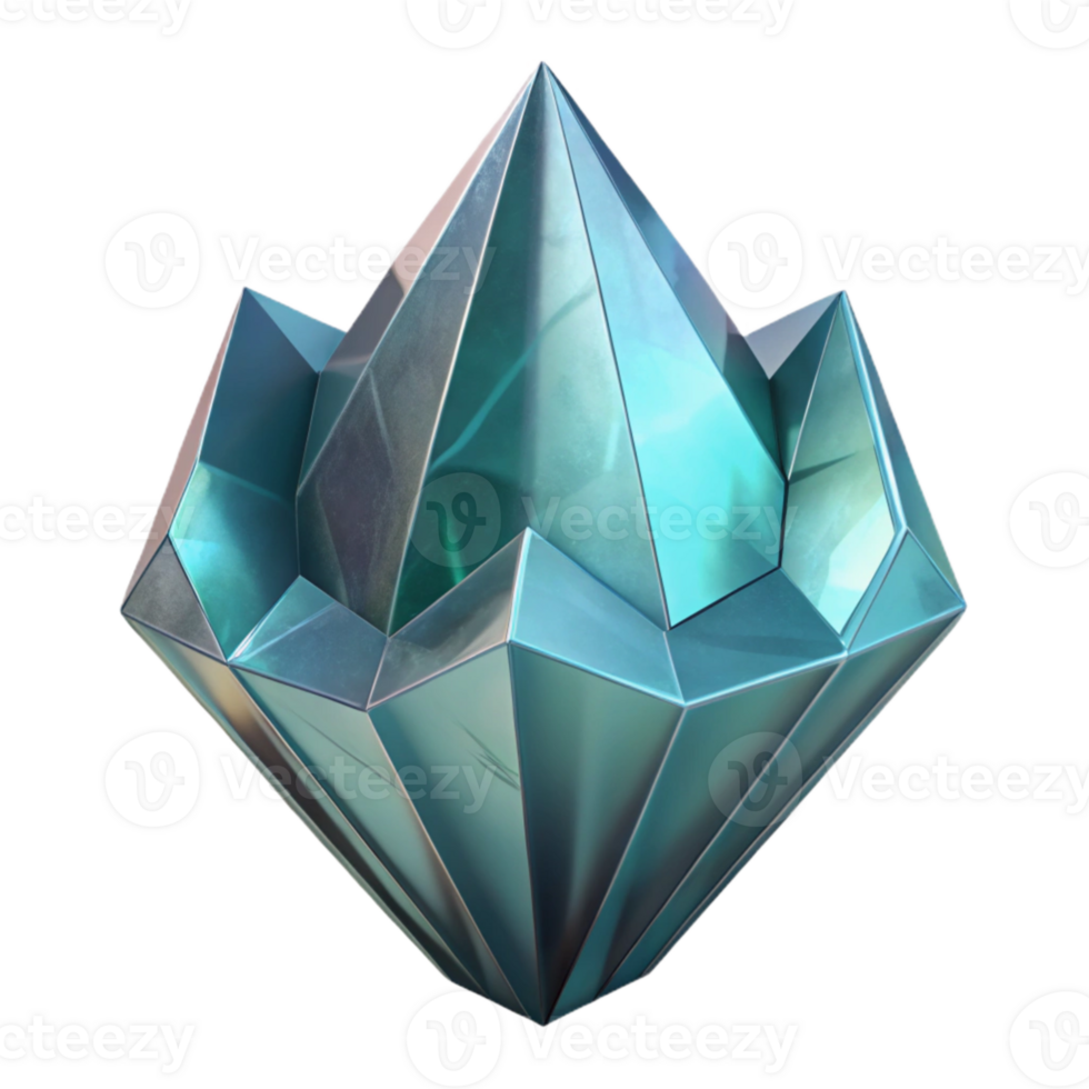 impressive rustic Lab Grown Crystal Isolated Clear Facets Geometric Shape png