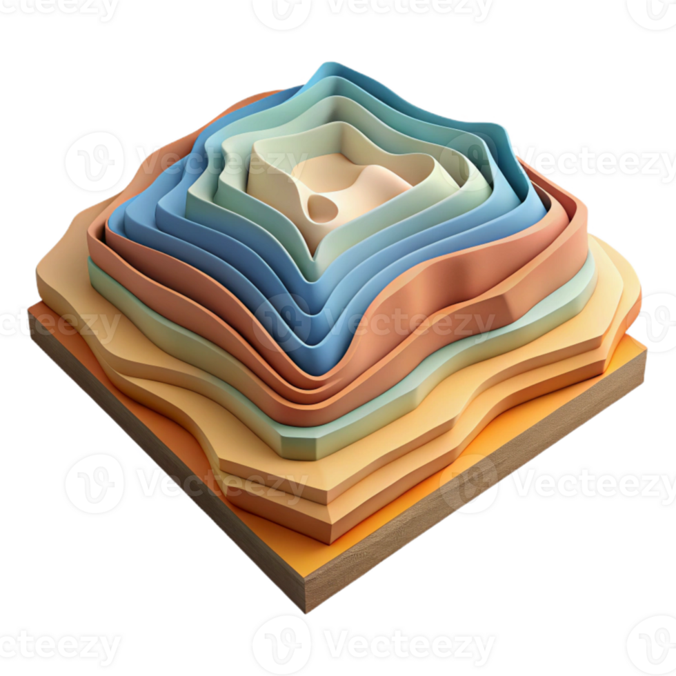 serene vintage Layered Topographic Data Cutout Precise Contours exclusive png