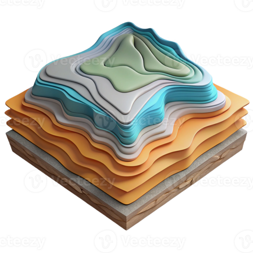 beautiful rustic Layered Topographic Data Cutout Precise Contours detailed png