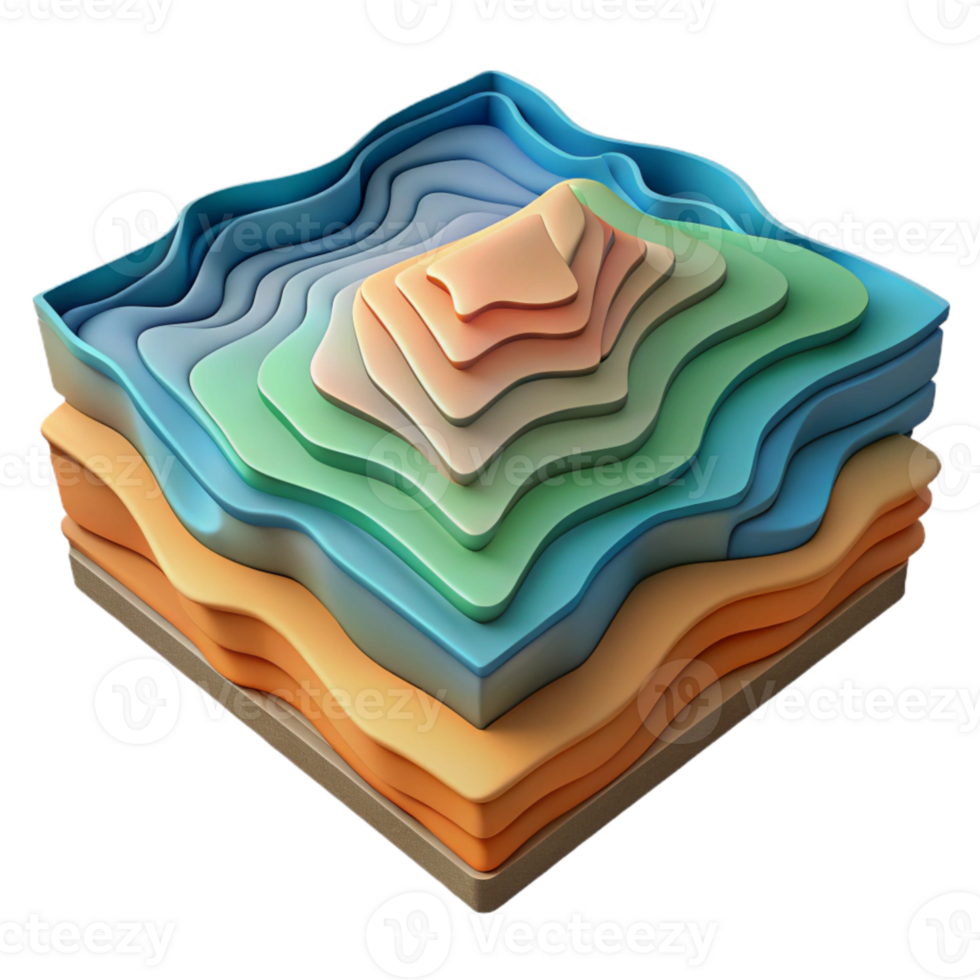 serene modern Layered Topographic Data Cutout Precise Contours exclusive png