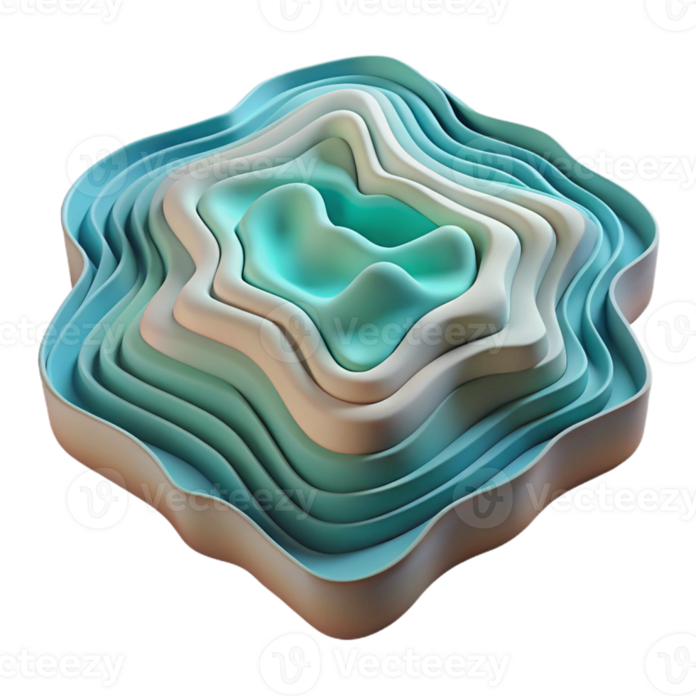 magnificent creative Layered Topographic Map Cutout Isolated Element high quality png