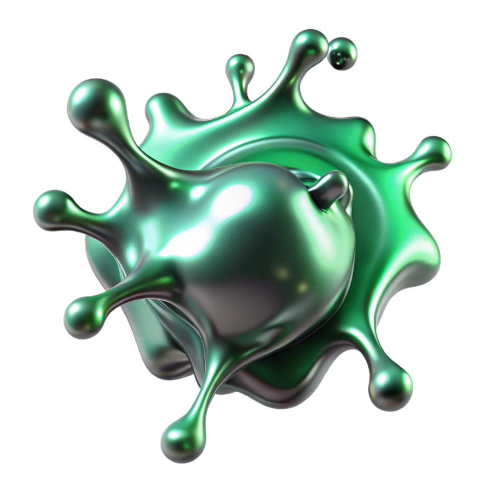 extraordinary artistic Liquid Metal Splash Cutout on Transparent Background exclusive png