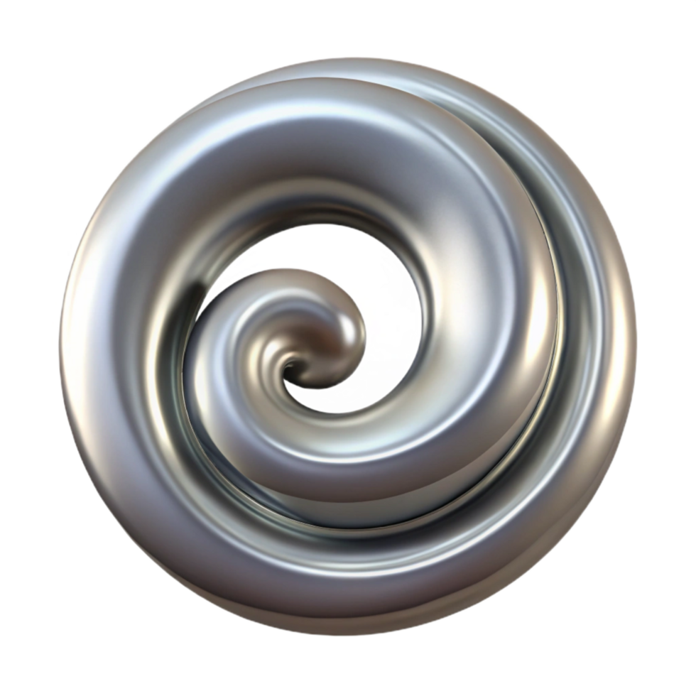 extraordinary minimalist Liquid Silver Spiral Cutout with Intricate Detail original png
