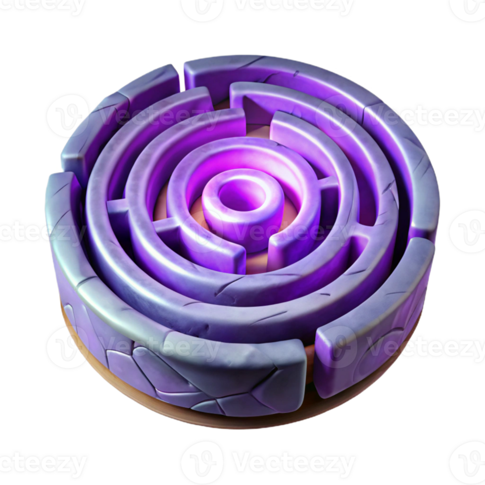 serene abstract Luminari Labyrinth Cutout with Soft Purple Glow professional png
