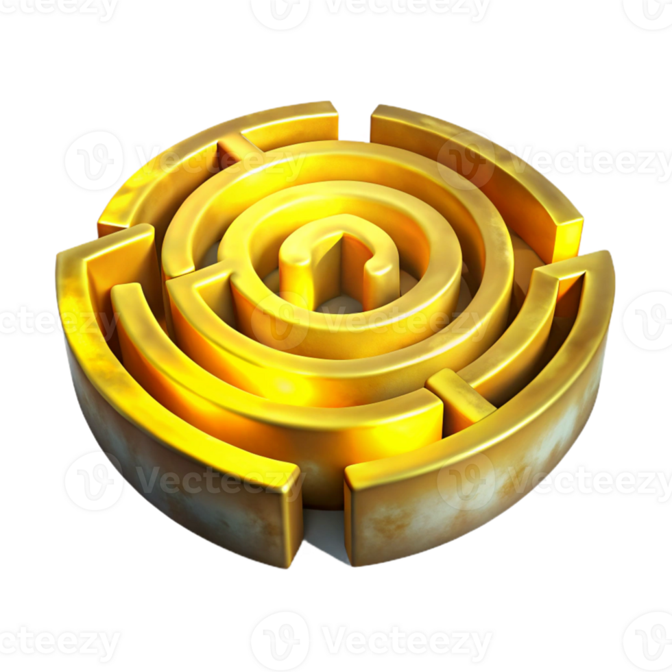 serene classic Luminari Labyrinth Isolated with Bright Yellow Pathways exclusive png