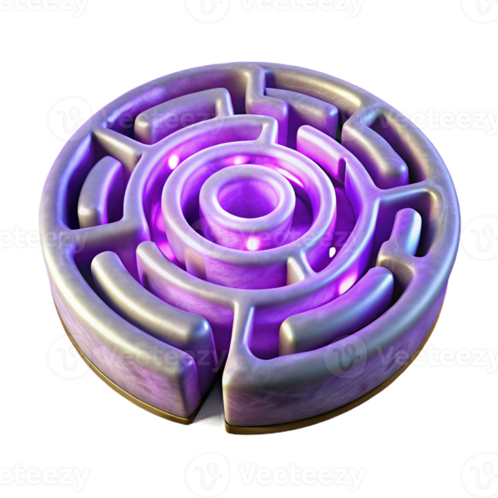 serene abstract Luminari Labyrinth Cutout with Soft Purple Glow detailed png