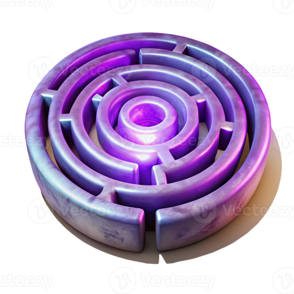 dramatic classic Luminari Labyrinth Cutout with Soft Purple Glow png