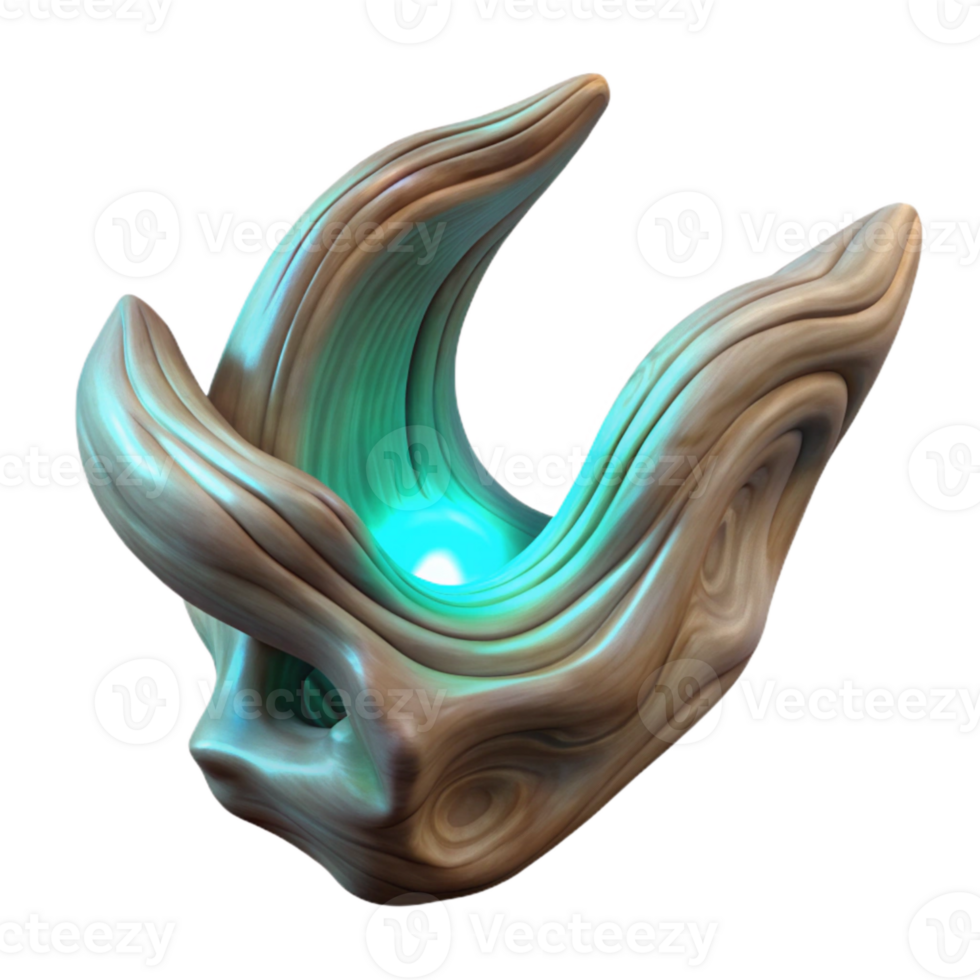 extraordinary artistic Luminescent Driftwood Abstract Shape Isolated premium png