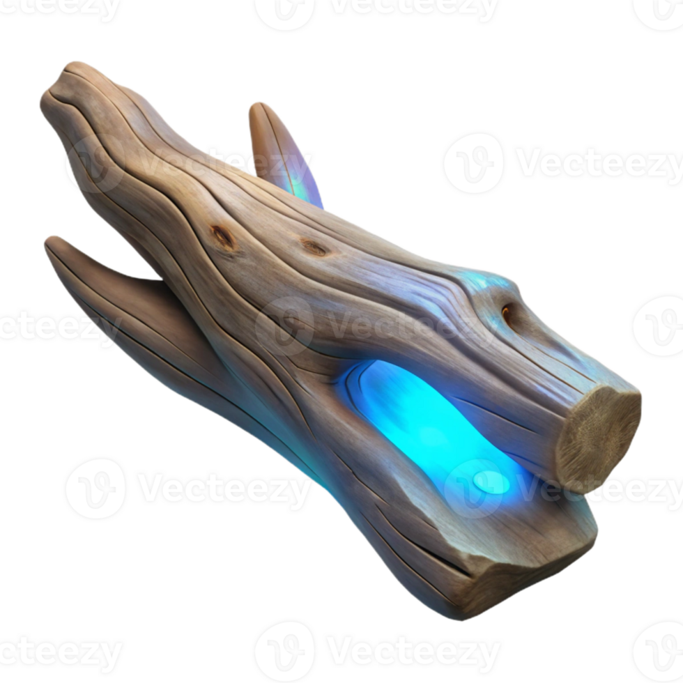 magnificent minimalist Luminescent Driftwood Piece Cutout with Natural Texture premium png