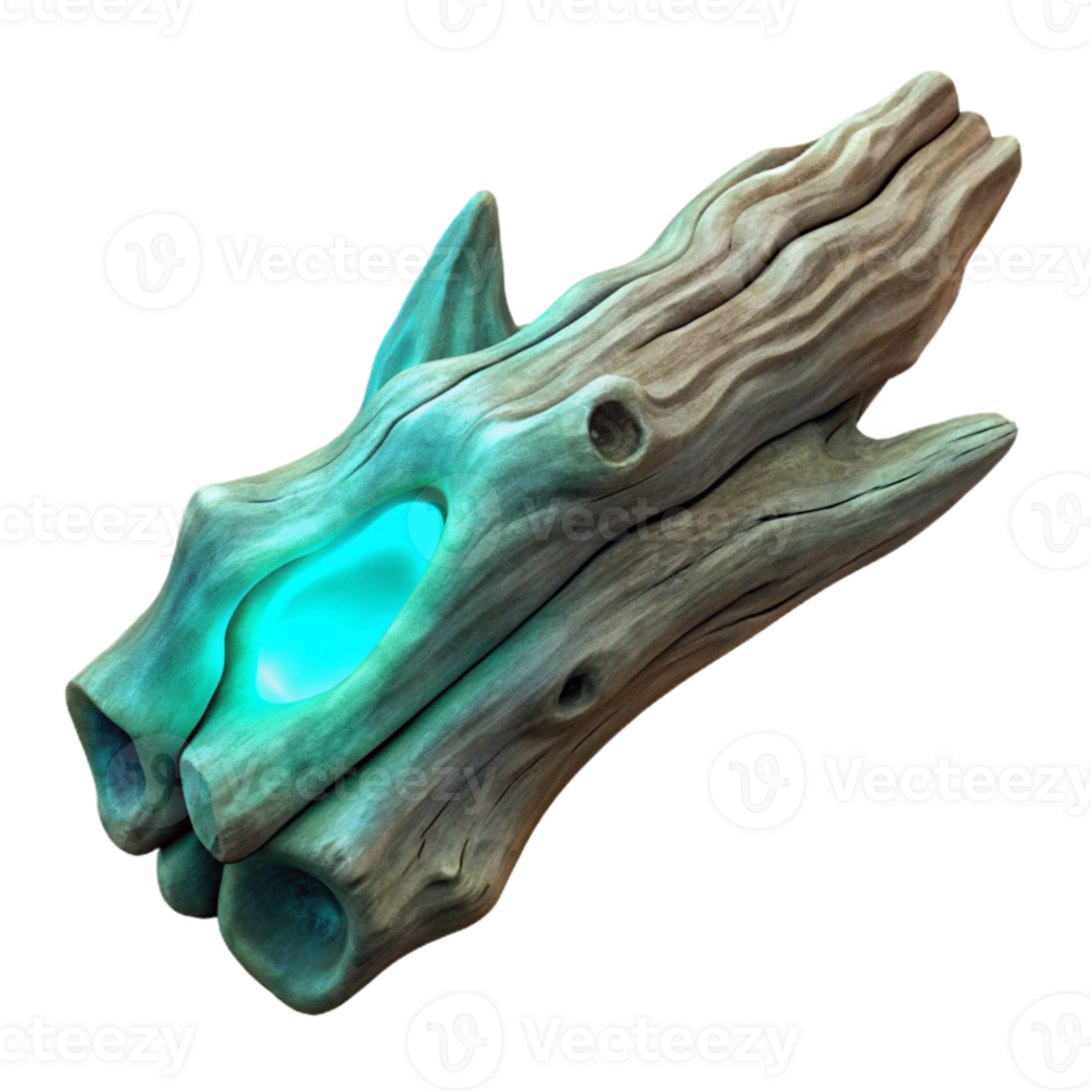 impressive rustic Luminescent Driftwood Fragment Top View Cutout png
