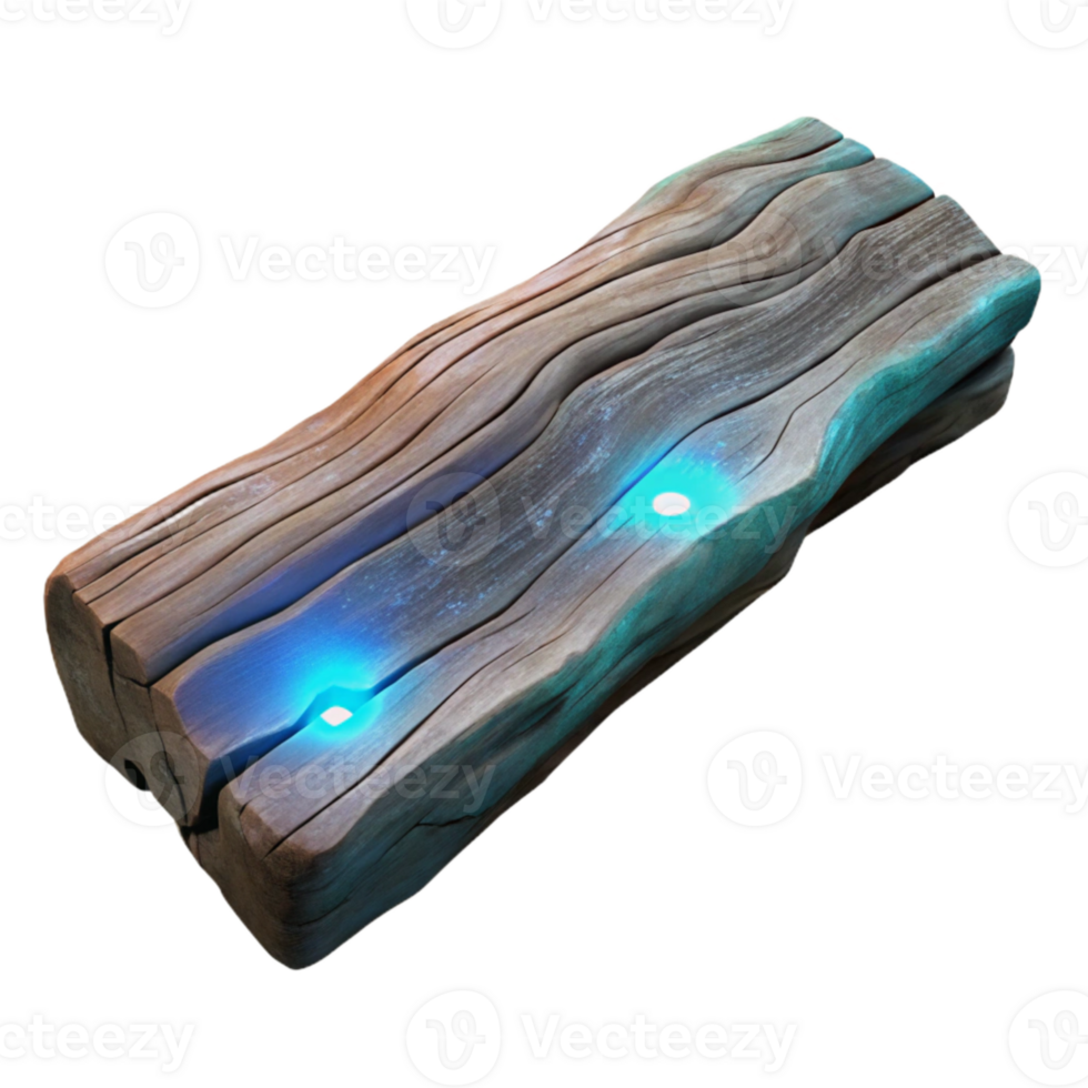 vibrant modern Luminescent Driftwood Plank Cutout Weathered Texture professional png