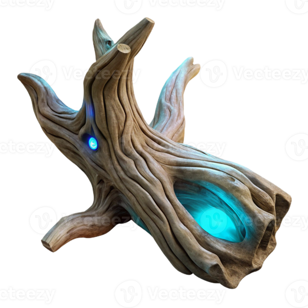 beautiful creative Luminescent Driftwood Root Isolated with High Detail high quality png