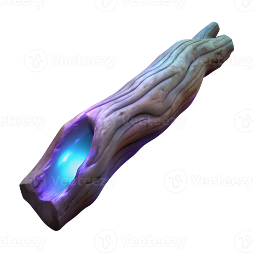impressive artistic Luminescent Driftwood Side View Isolated original png