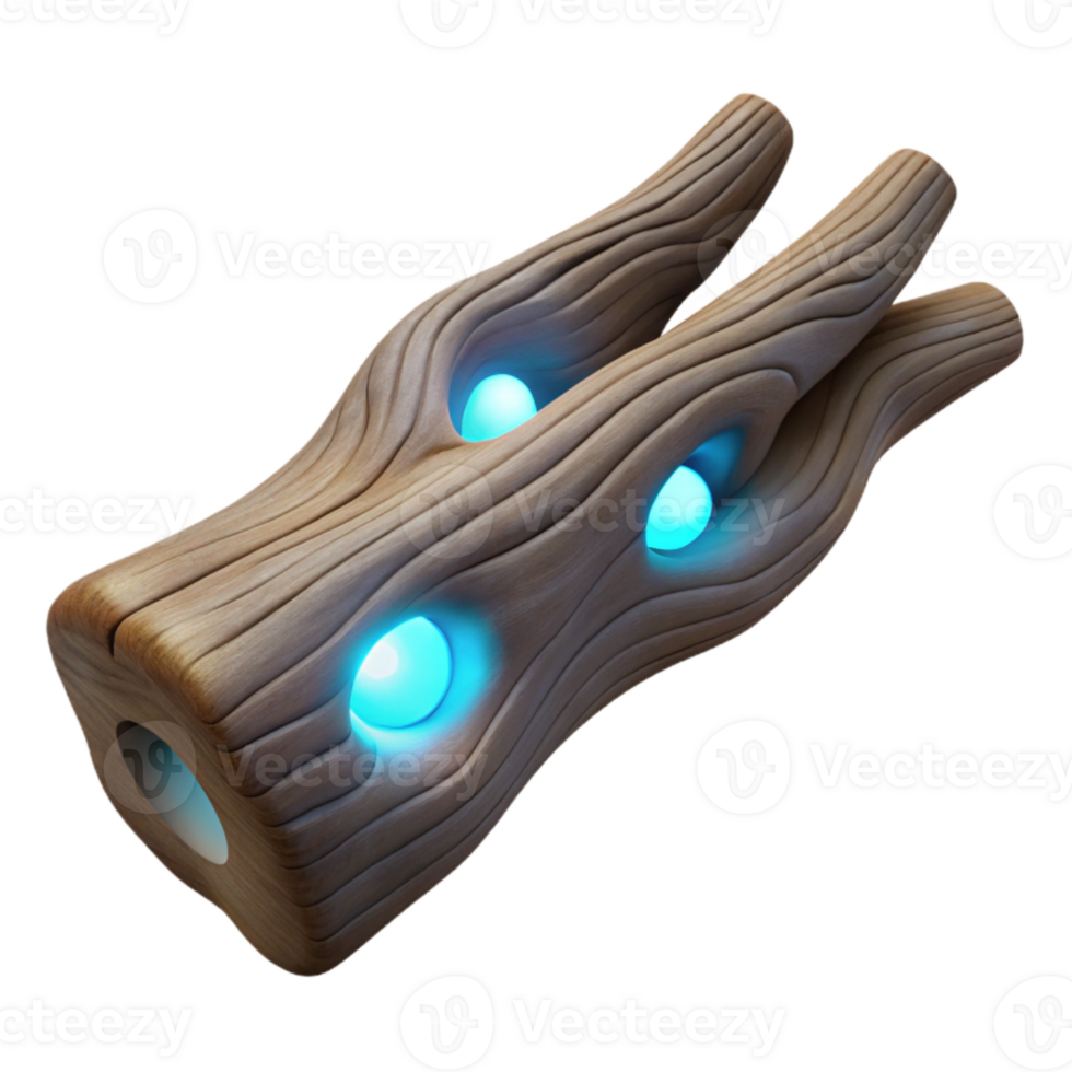 wonderful creative Luminescent Driftwood Studio Shot Transparent Background authentic png