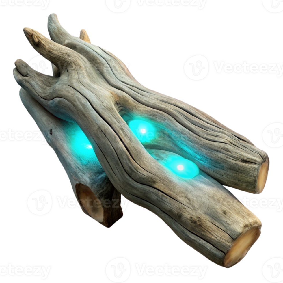 impressive artistic Luminescent Driftwood Studio Shot Transparent Background original png