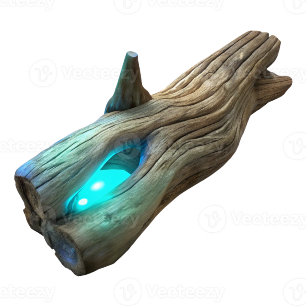 dramatic minimalist Luminescent Driftwood Underside View Cutout Transparent original png