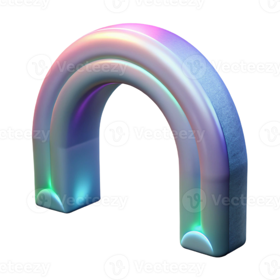 dramatic artistic Luminous Auroral Arch Cutout Element on Transparent Background professional png