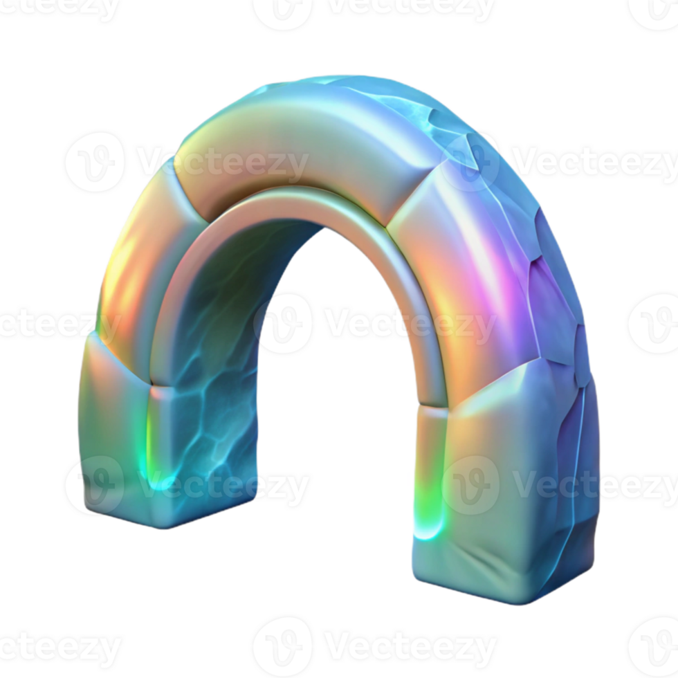 vibrant traditional Luminous Auroral Arch Cutout Element on Transparent Background exclusive png