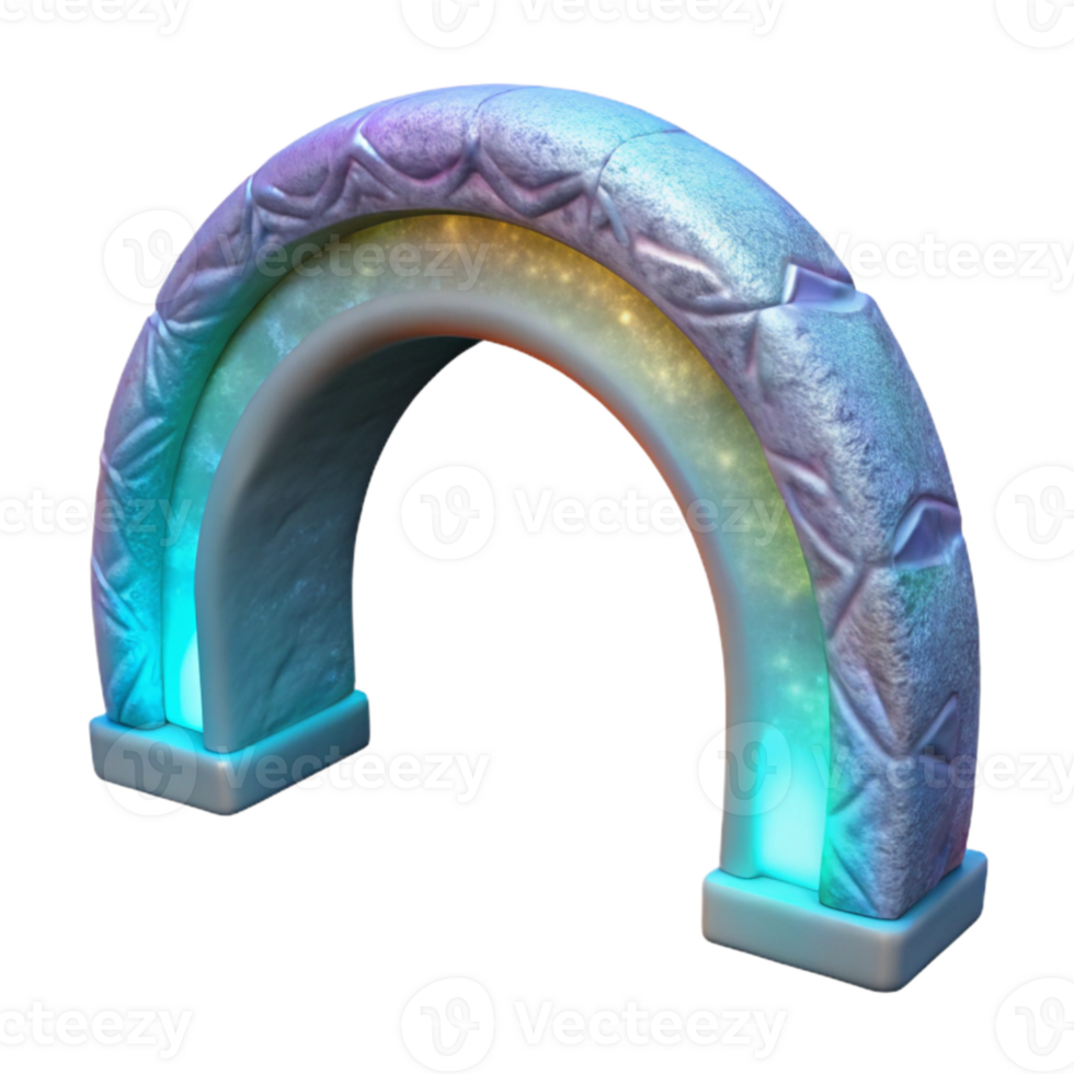 serene classic Luminous Auroral Arch Cutout Element on Transparent Background authentic png