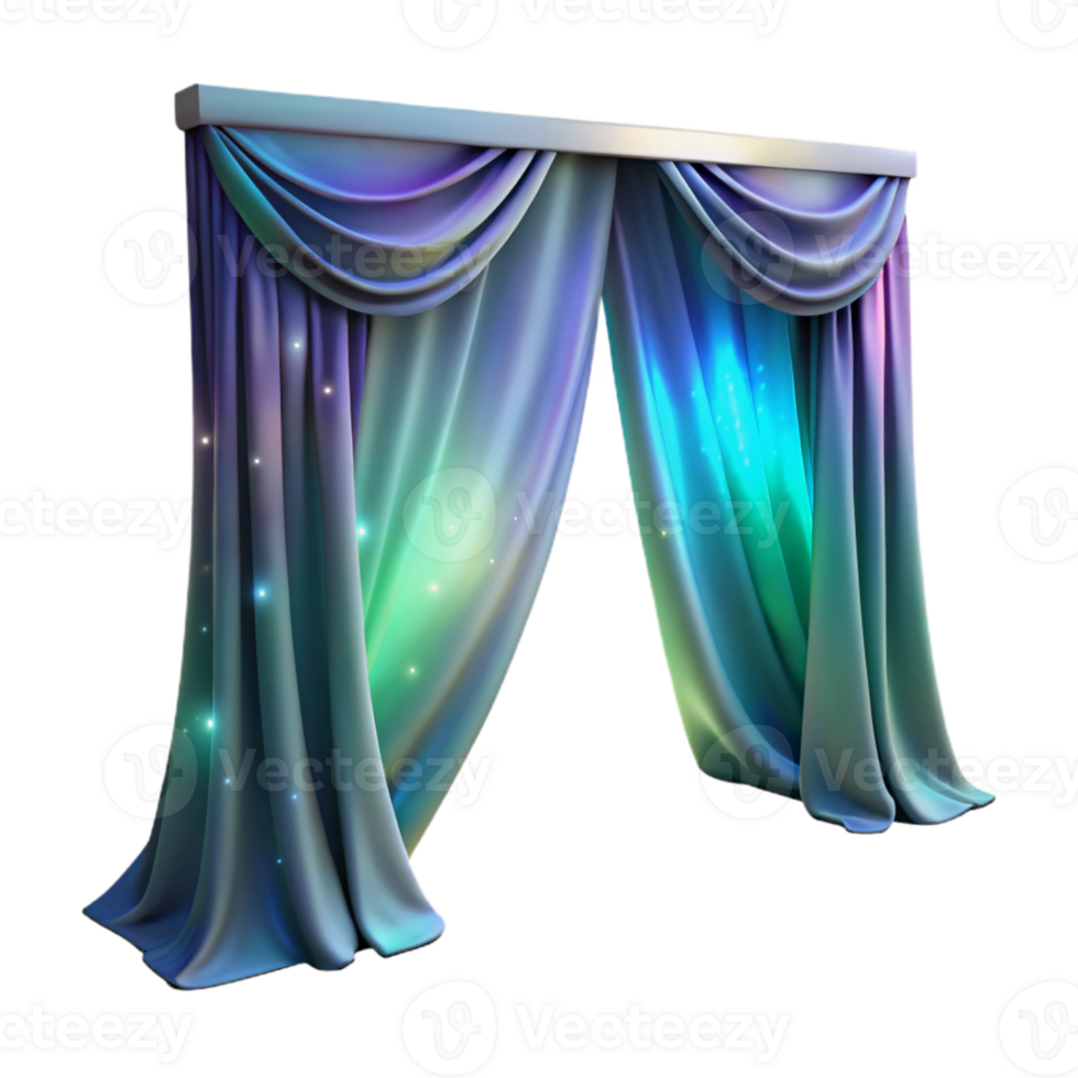 impressive rustic Luminous Auroral Curtains Cutout Transparent Background Night Sky detailed png